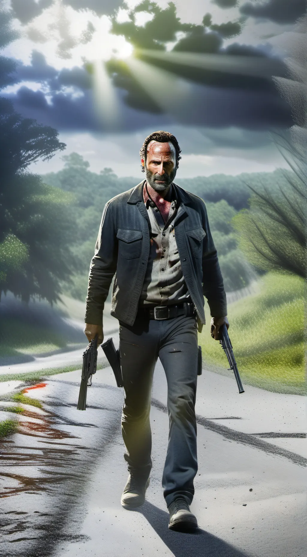 ai character: the walking dead  background
