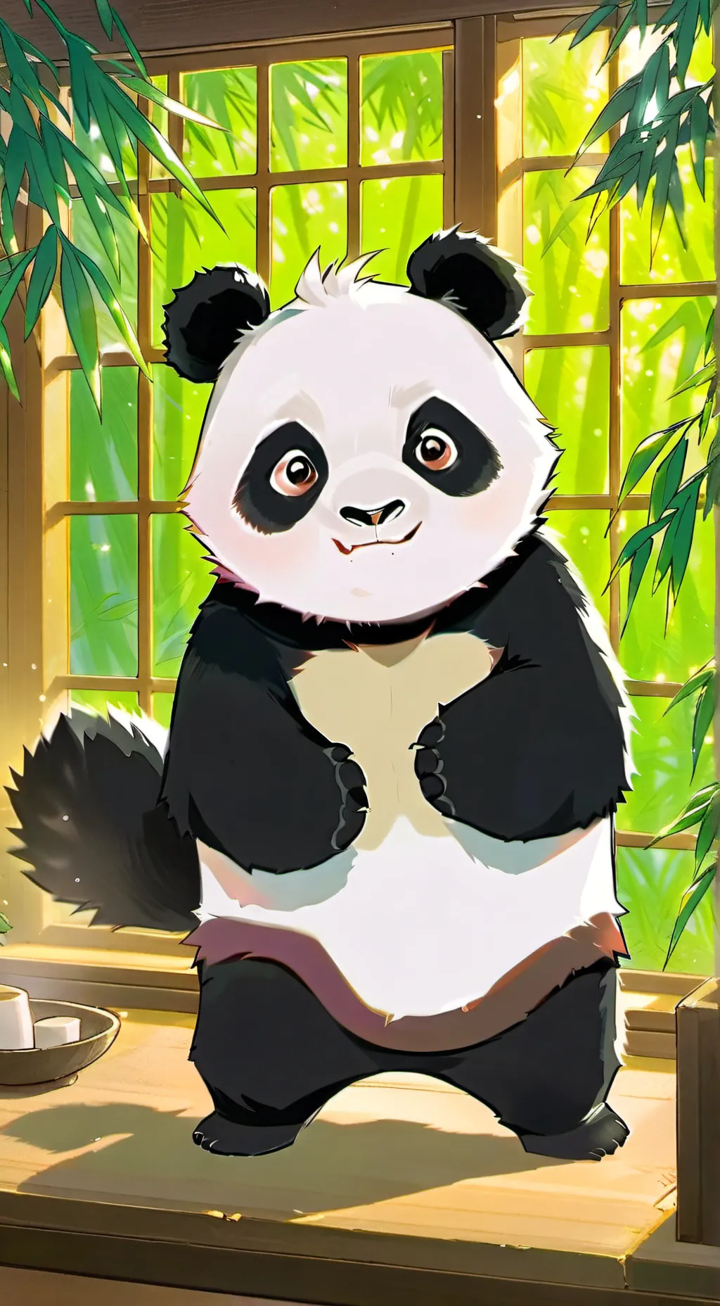 ai character: Mystic Panda Furry background