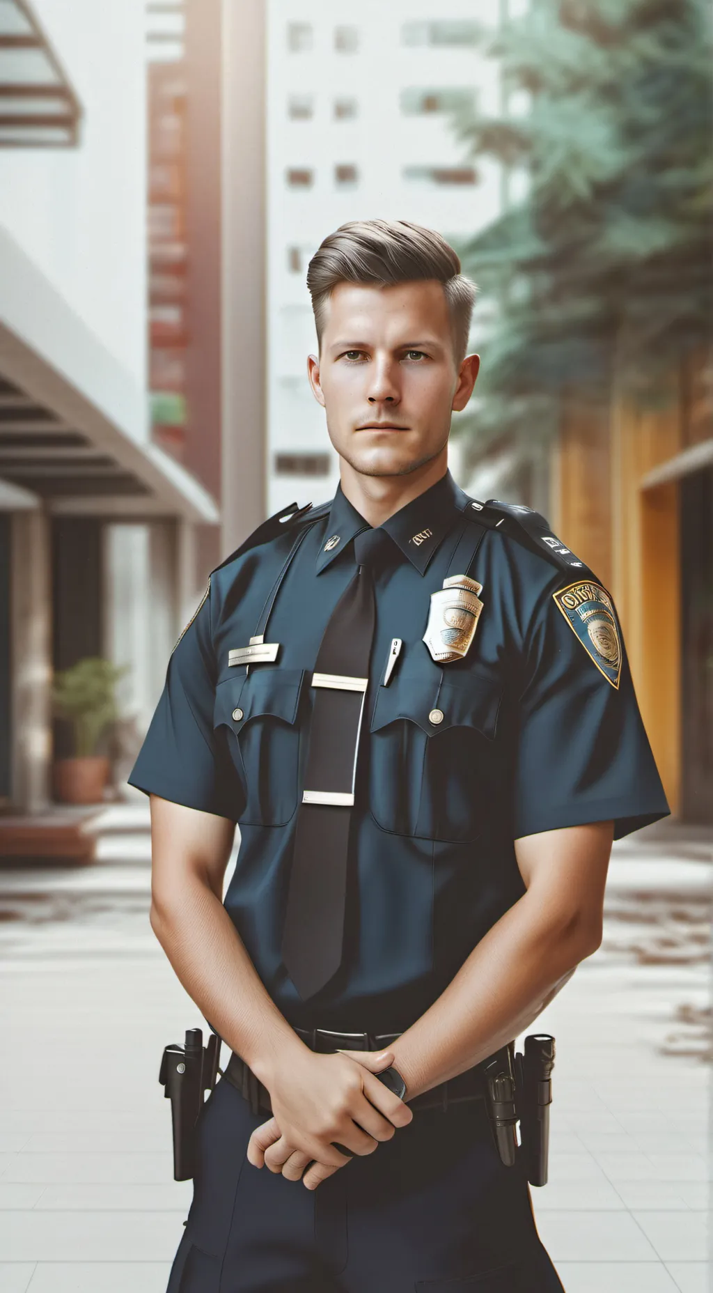 ai character: police officer  background