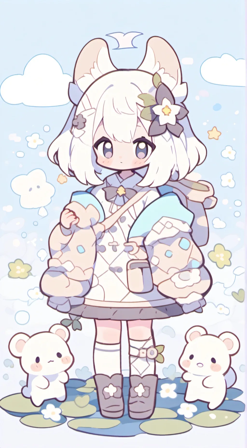 ai character: Lily and tofu background