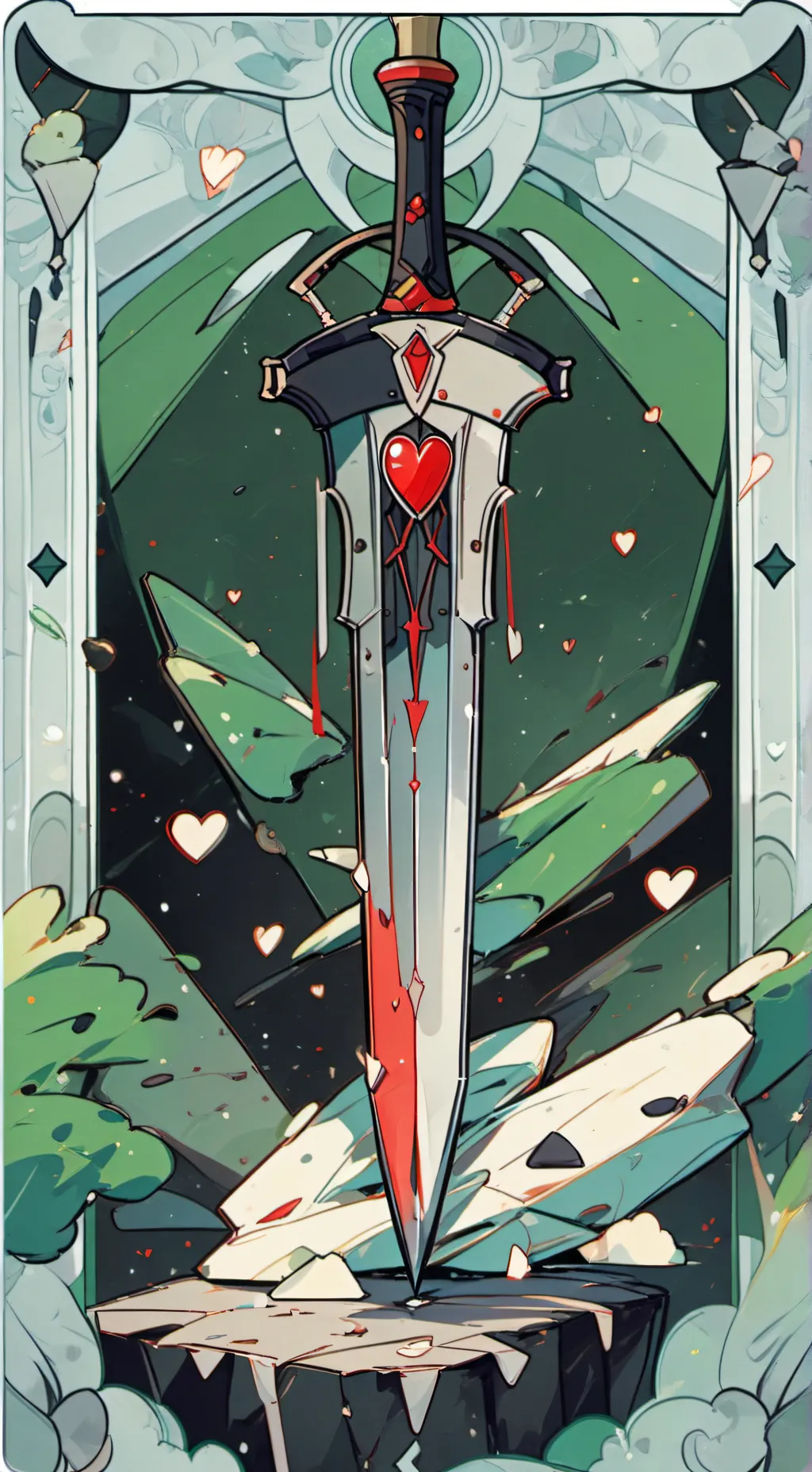 ai character: Try to pull sword  background