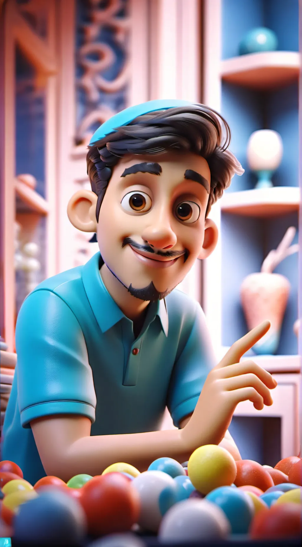 ai character: cacone italiano  background