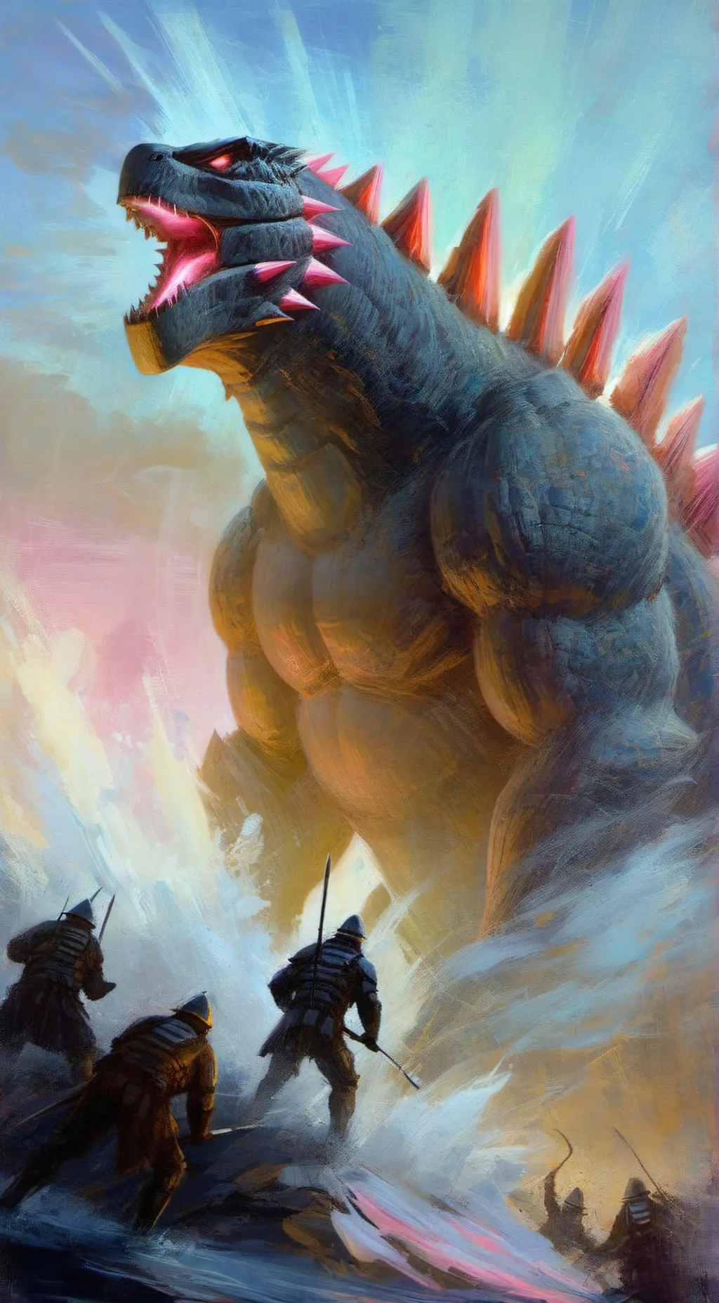 ai character: godzilla background
