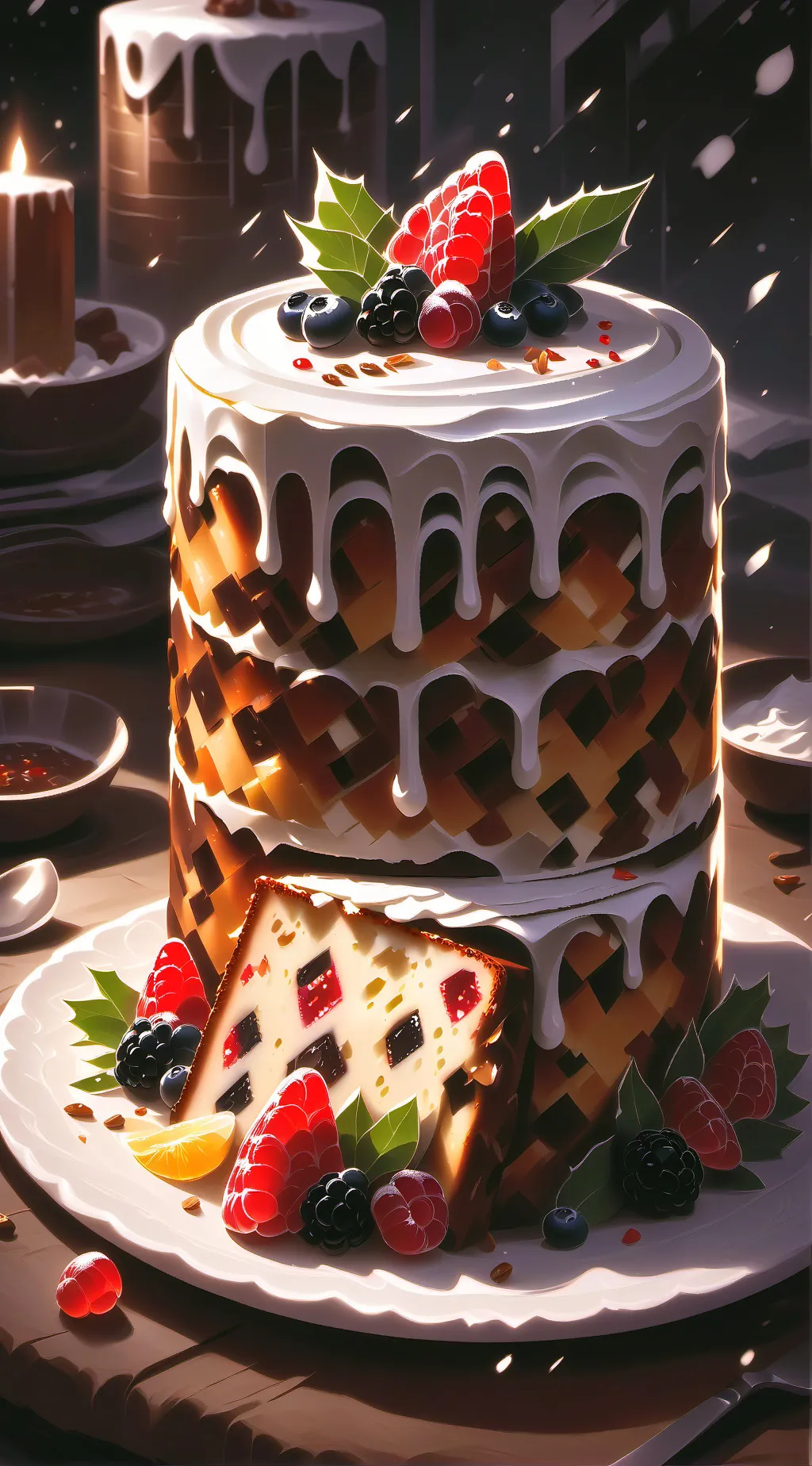ai character: Fruitcake! background