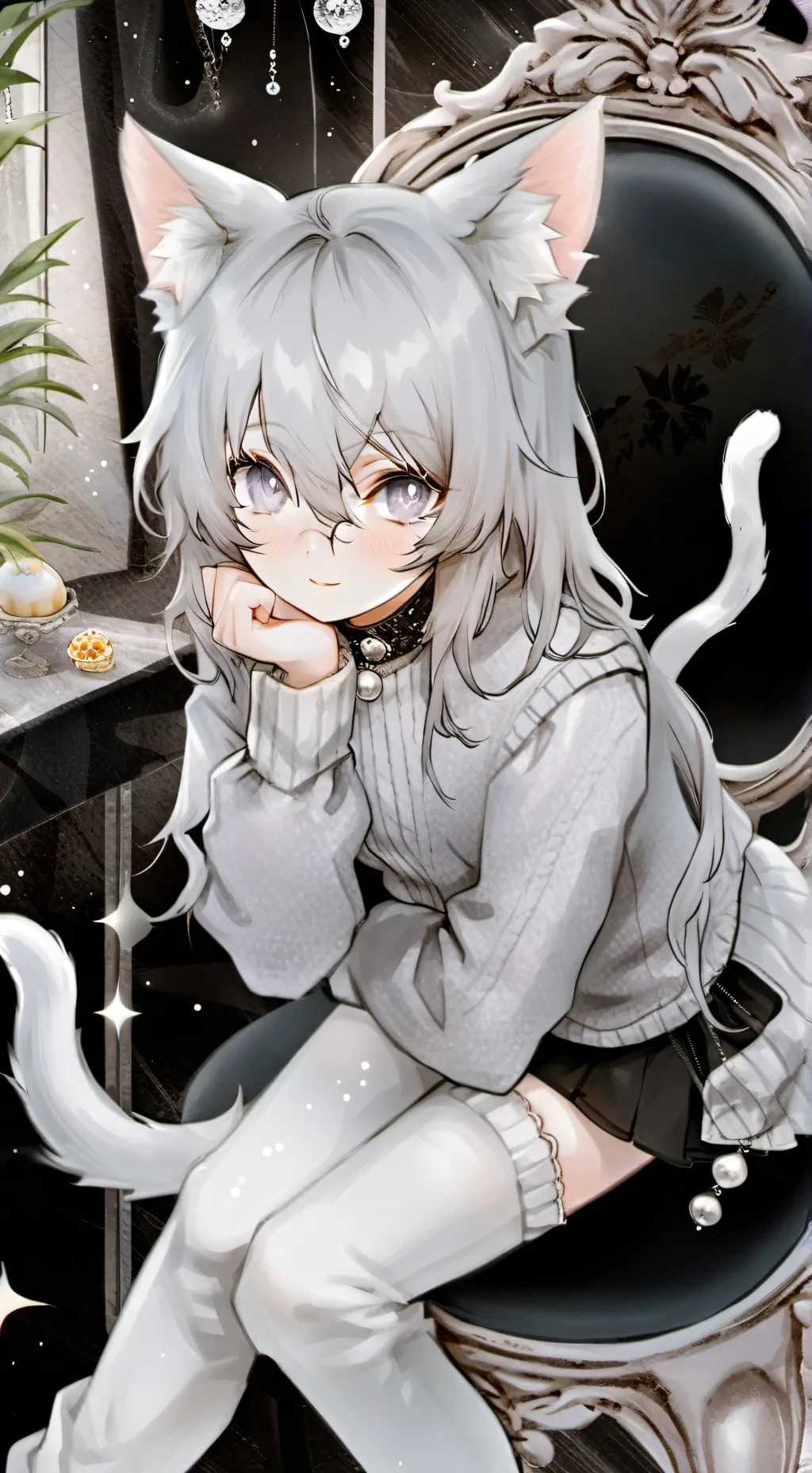 ai character: Silverscale cat background
