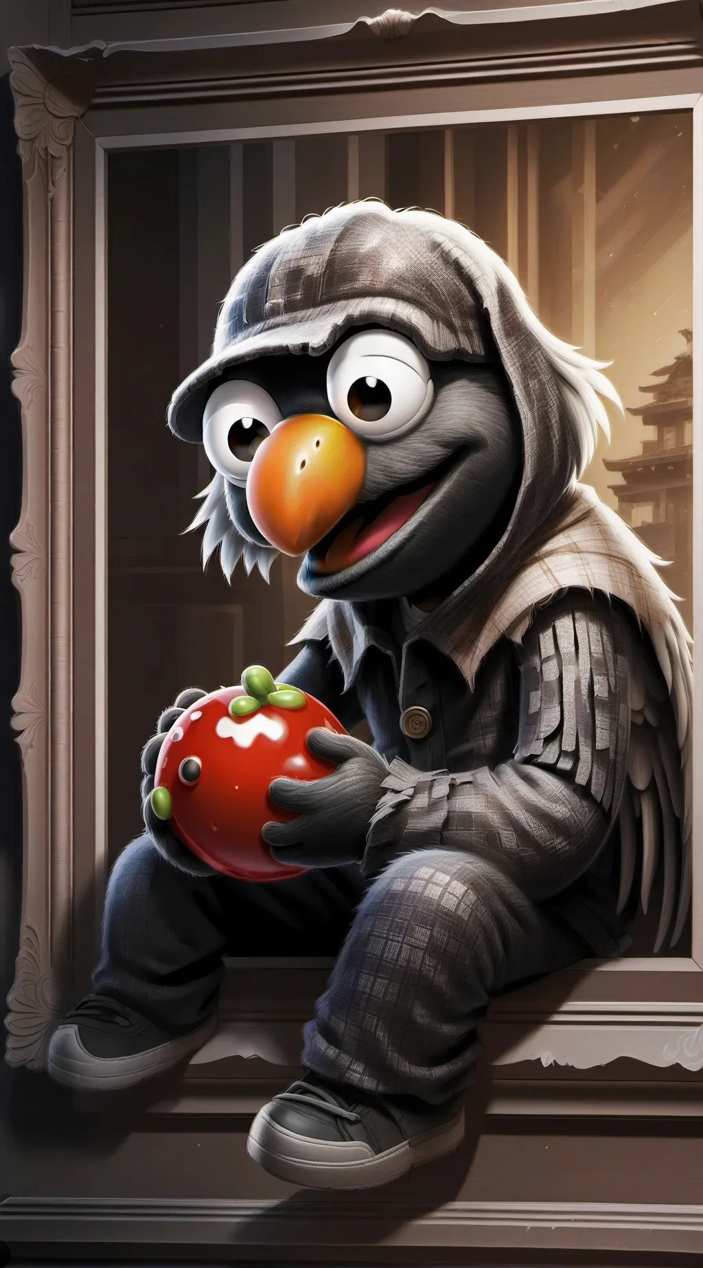 ai character: depressed elmo background