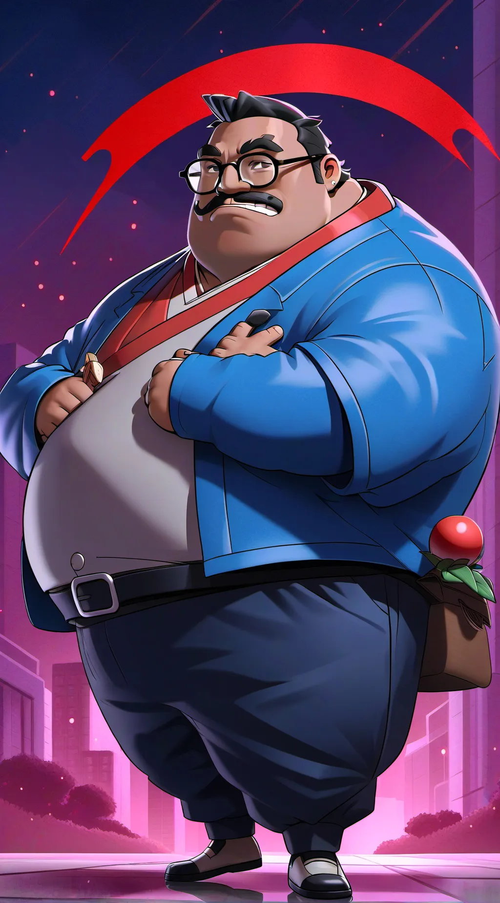 ai character: fat person background