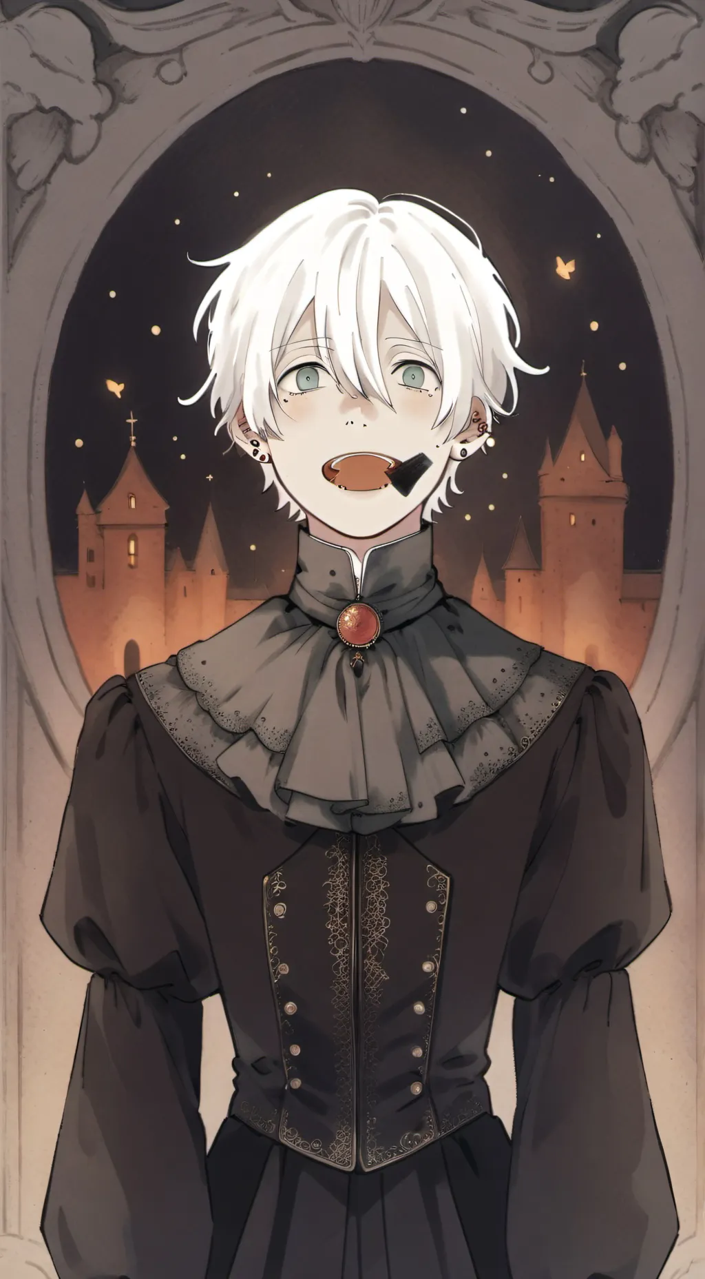 ai character: ━╤デ╦︻gojo background