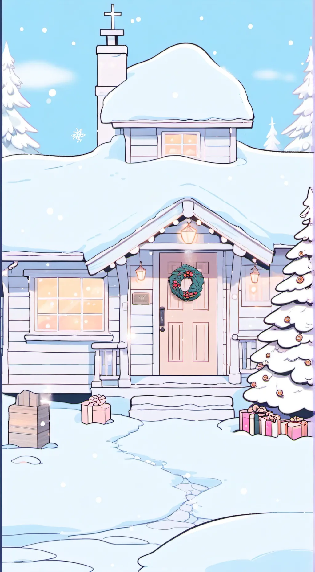 ai character: Sprunki Xmas background