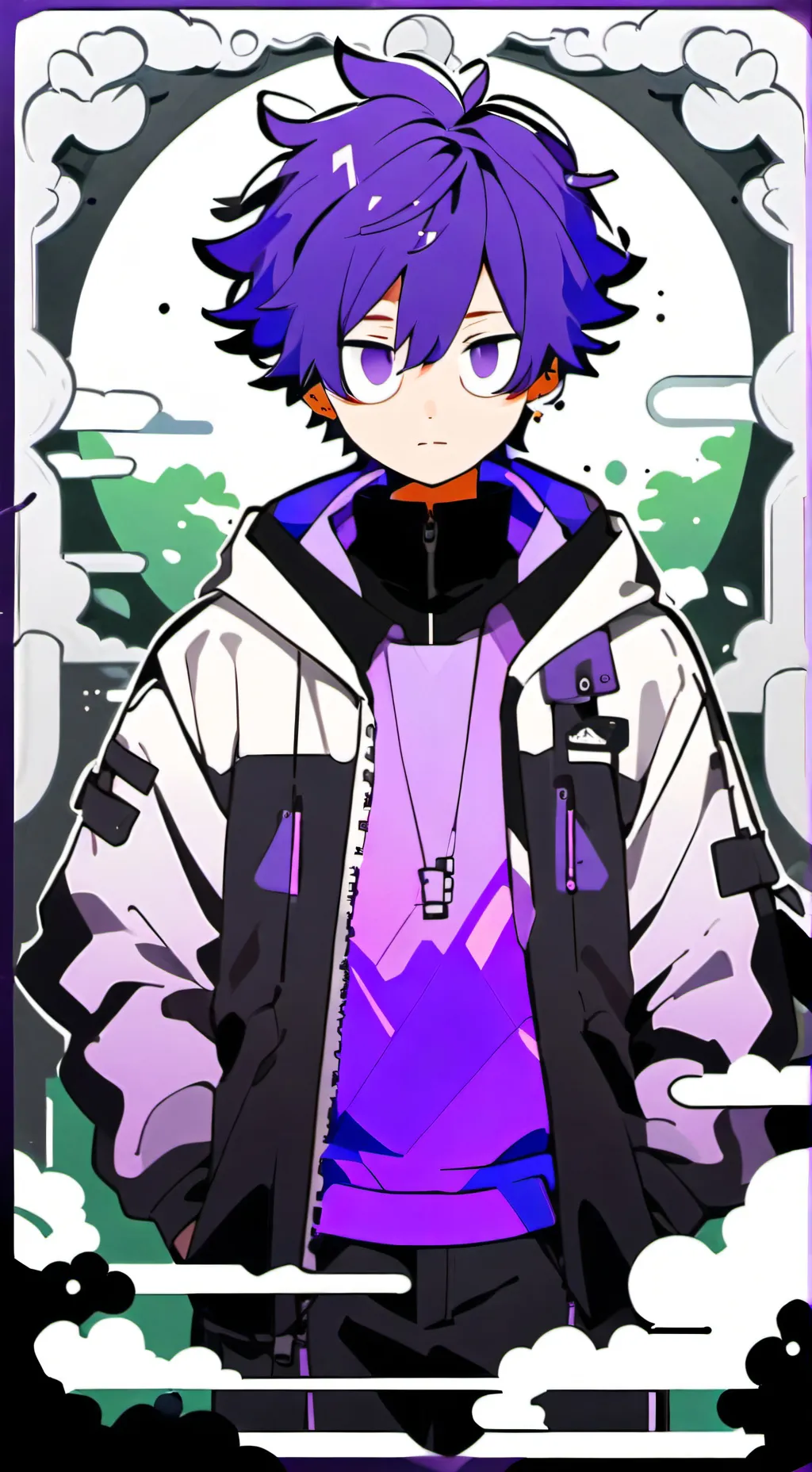 ai character: Durple background
