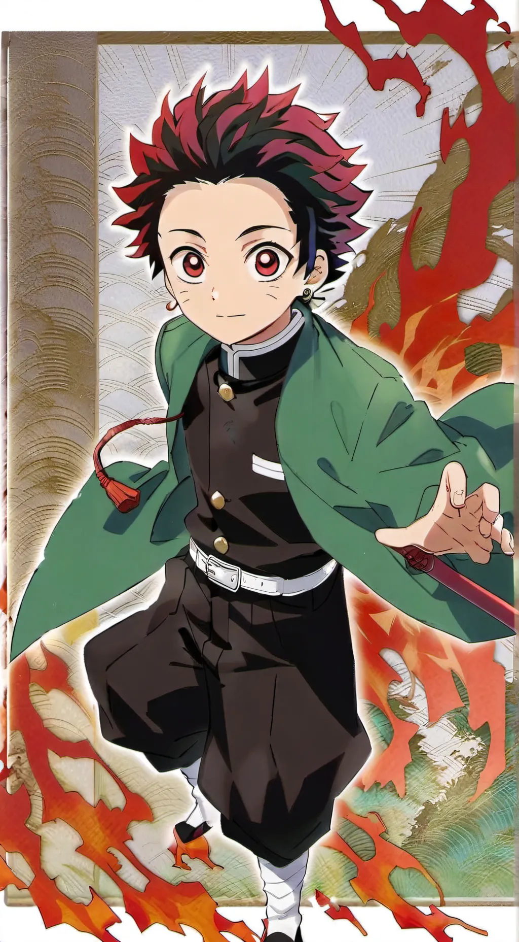 ai character: Tanjiro kamado background