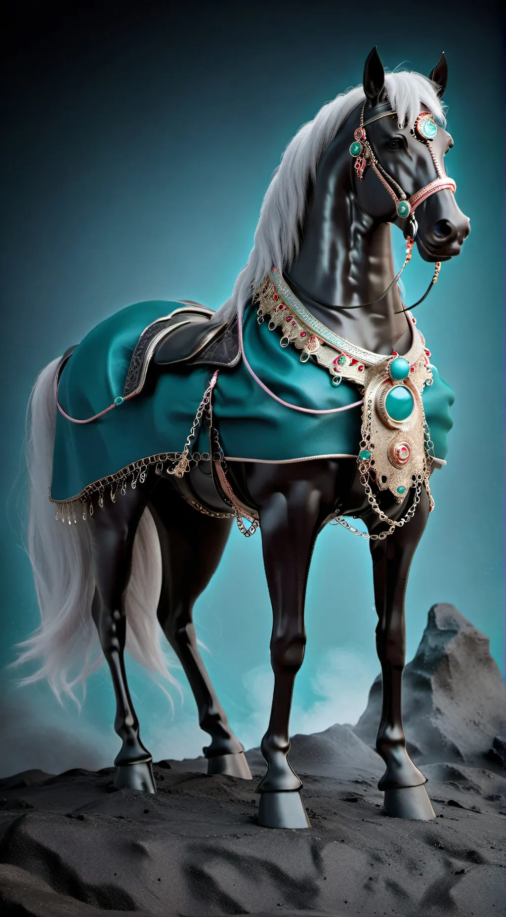 ai character: Mineral horse background