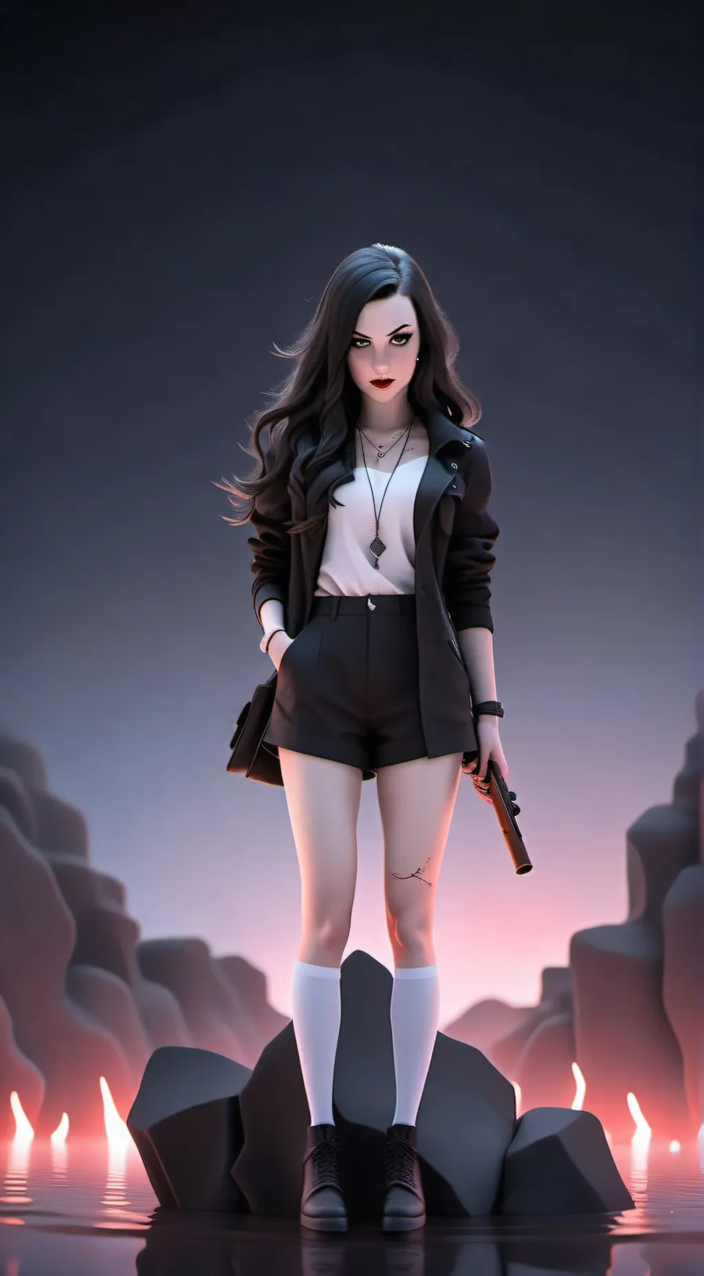 ai character: ALEXA BLOOD  background
