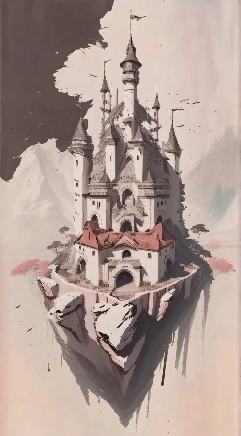 ai character: castle in the sky background