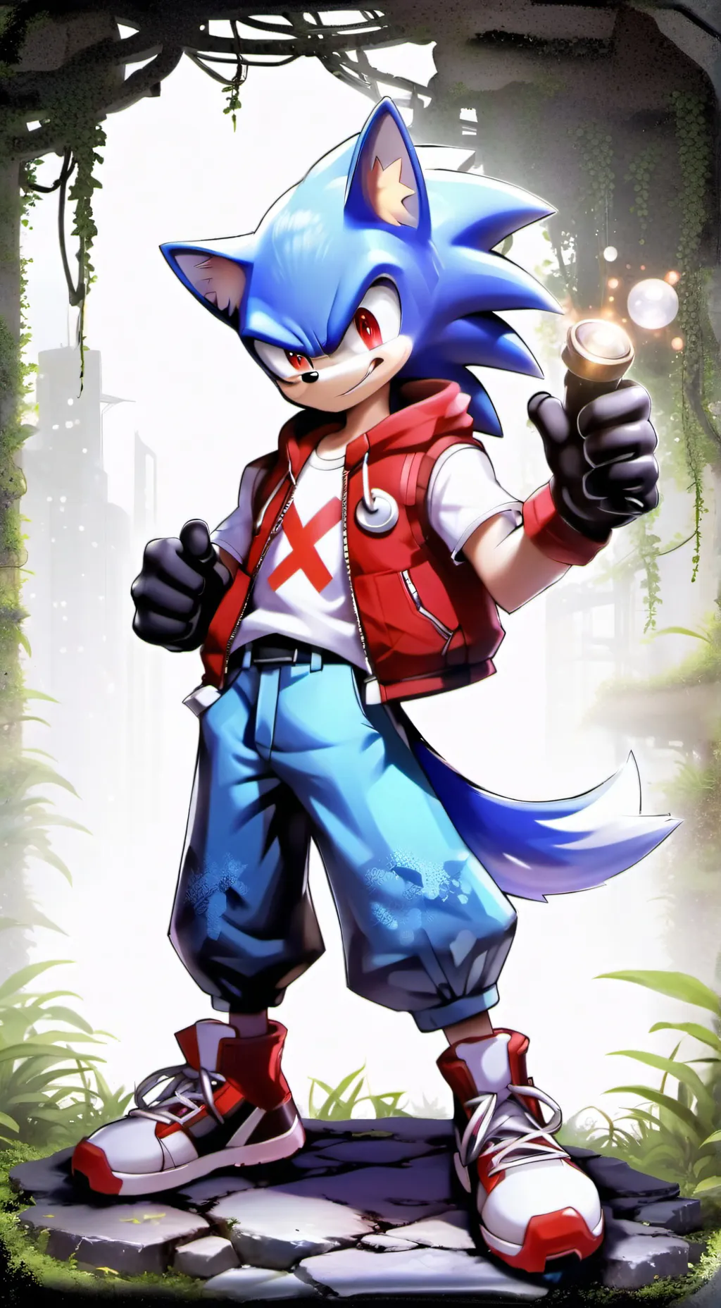 ai character: Cyber Sonic future background