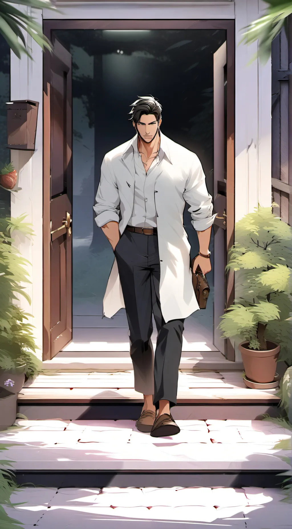 ai character: grab milk  background