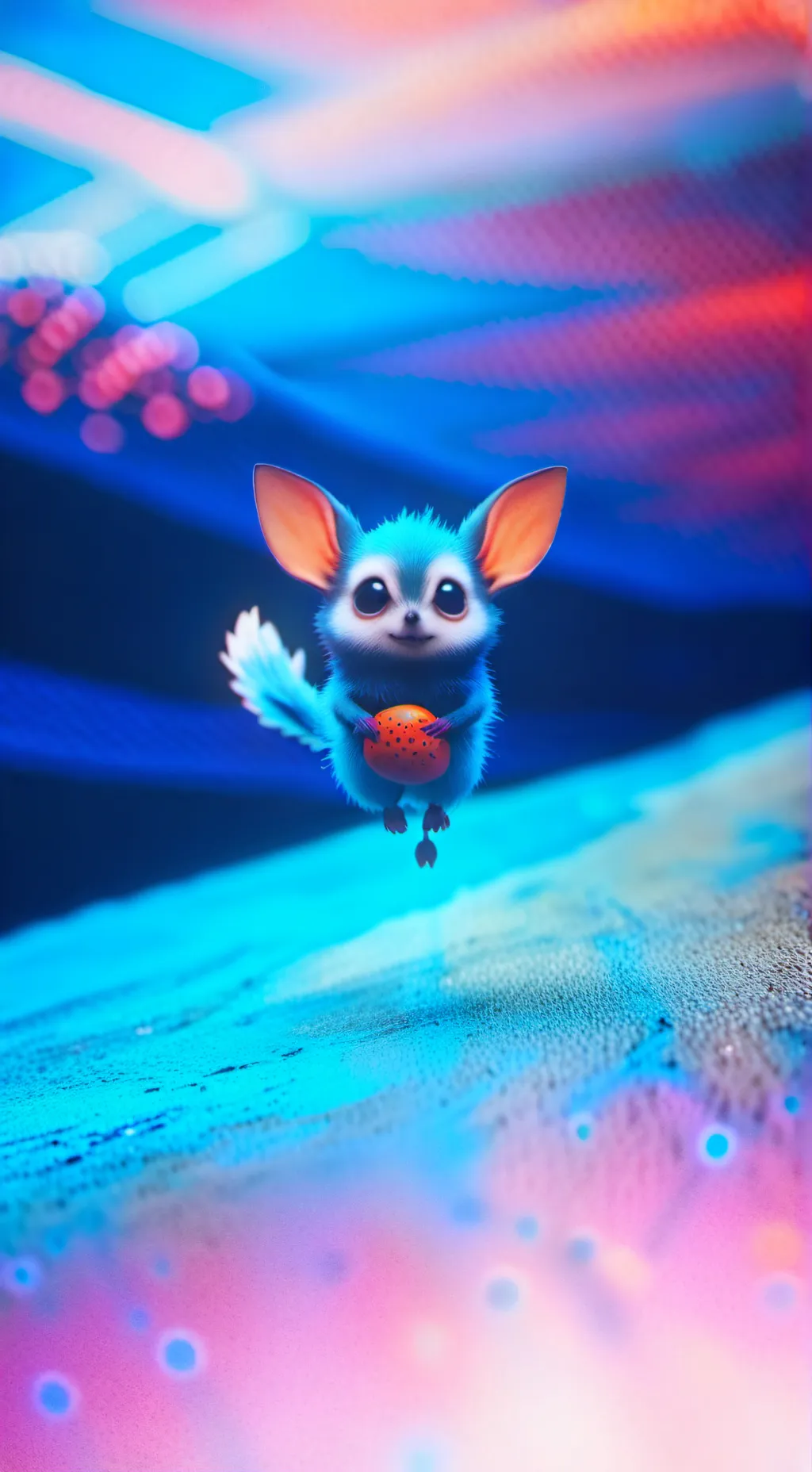 ai character: angry fluffy  background