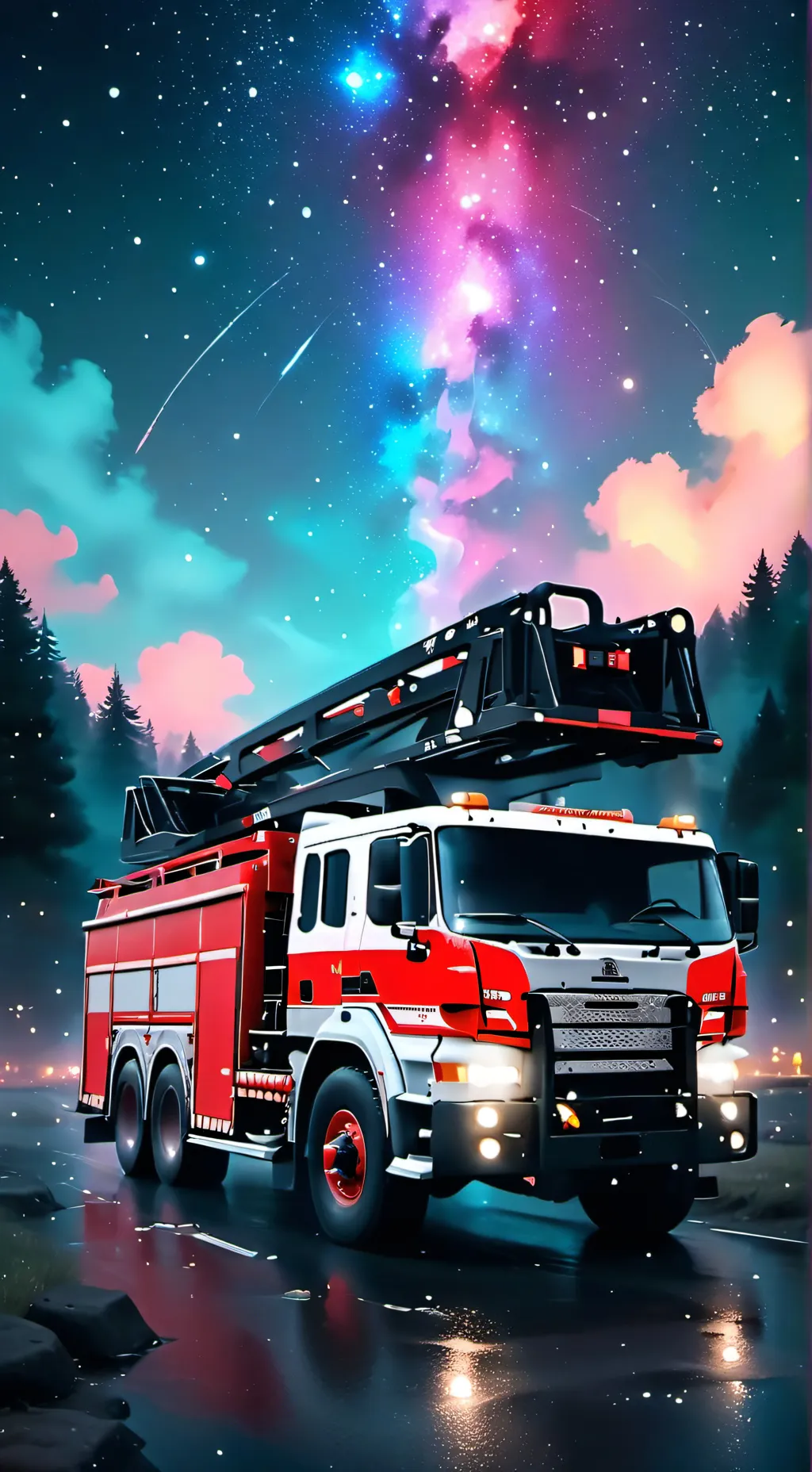 ai character: fire V con background
