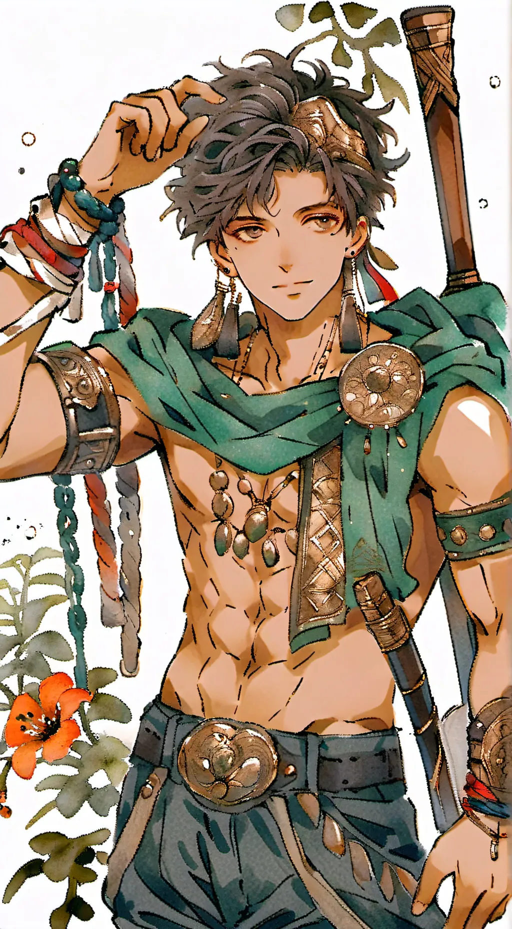 ai character: foucus background