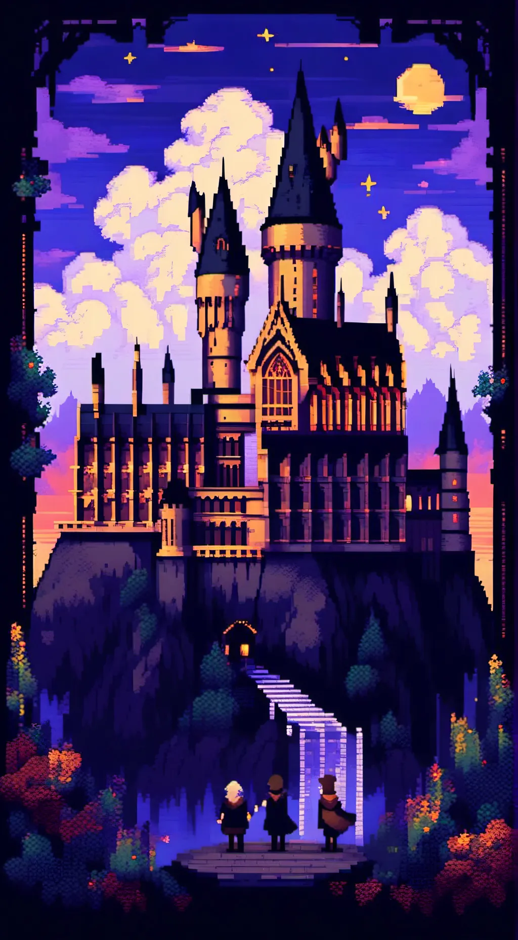 ai character: Hogwarts Party background