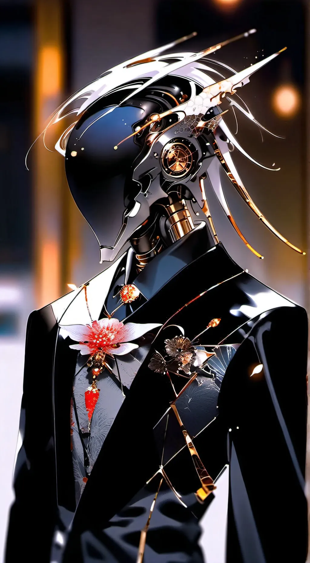 ai character: blacke and darkie background
