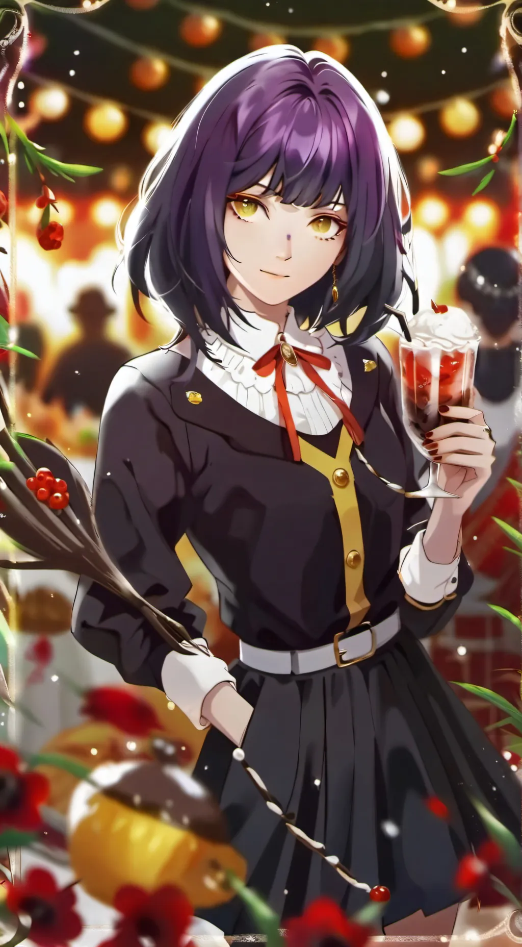 ai character: "the purpel girl" background