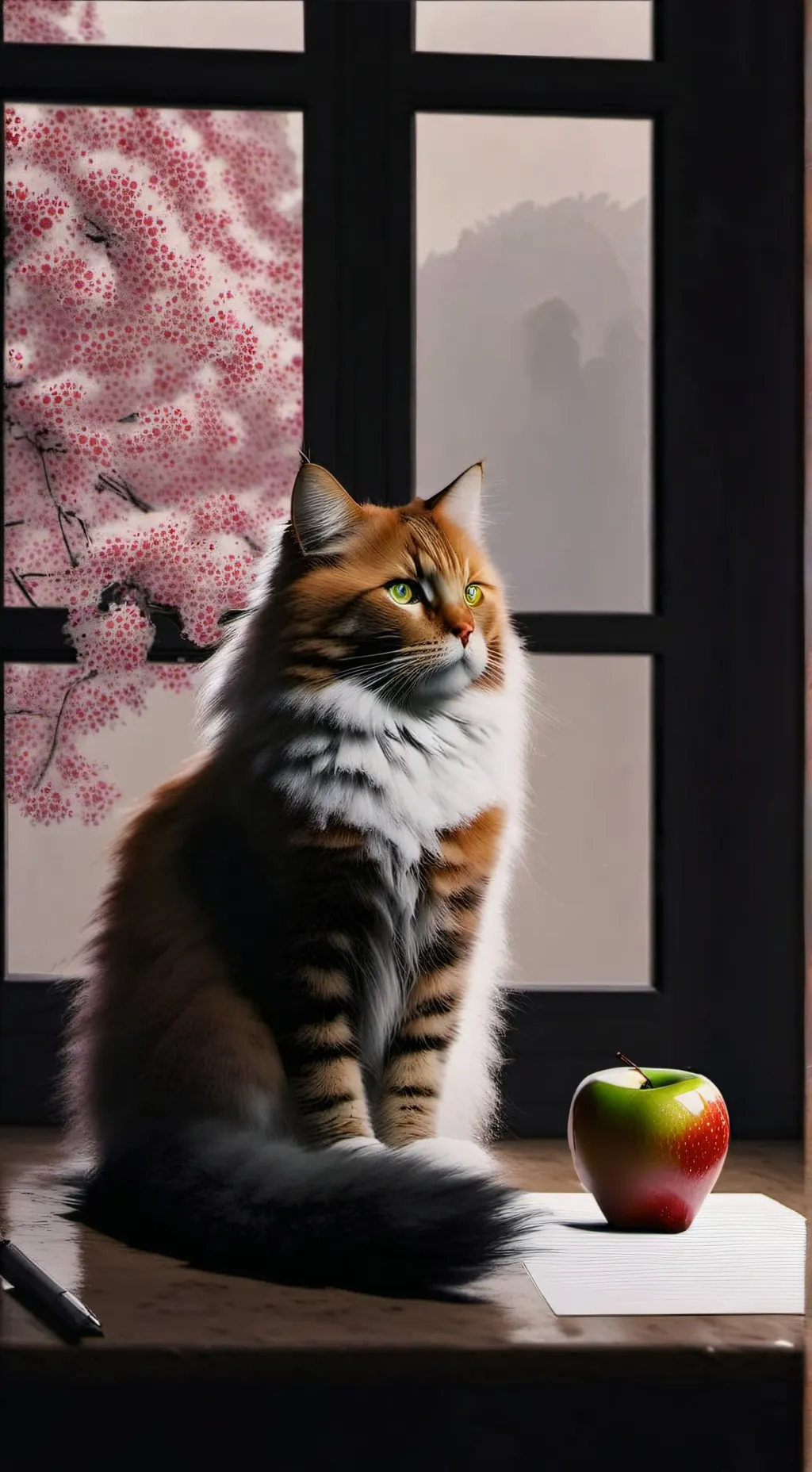 ai character: APPLE CAT! background