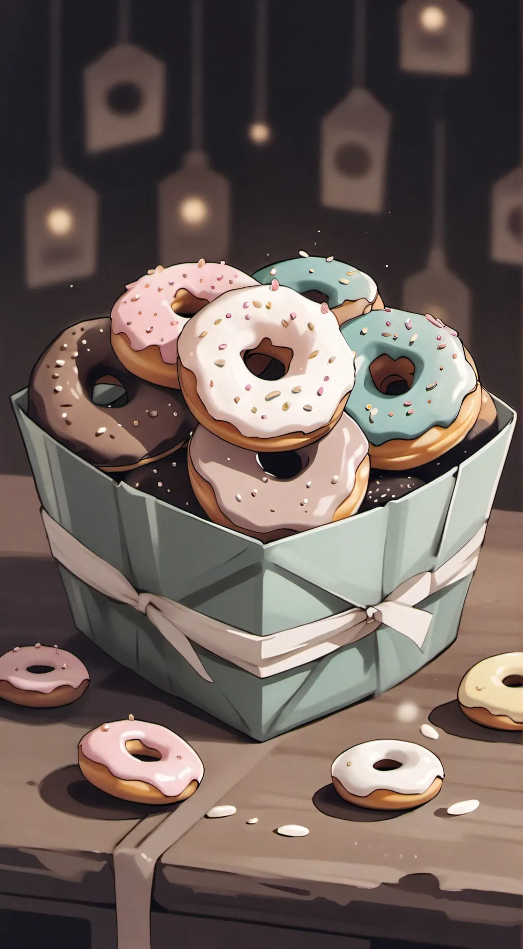 ai character: donuts  background