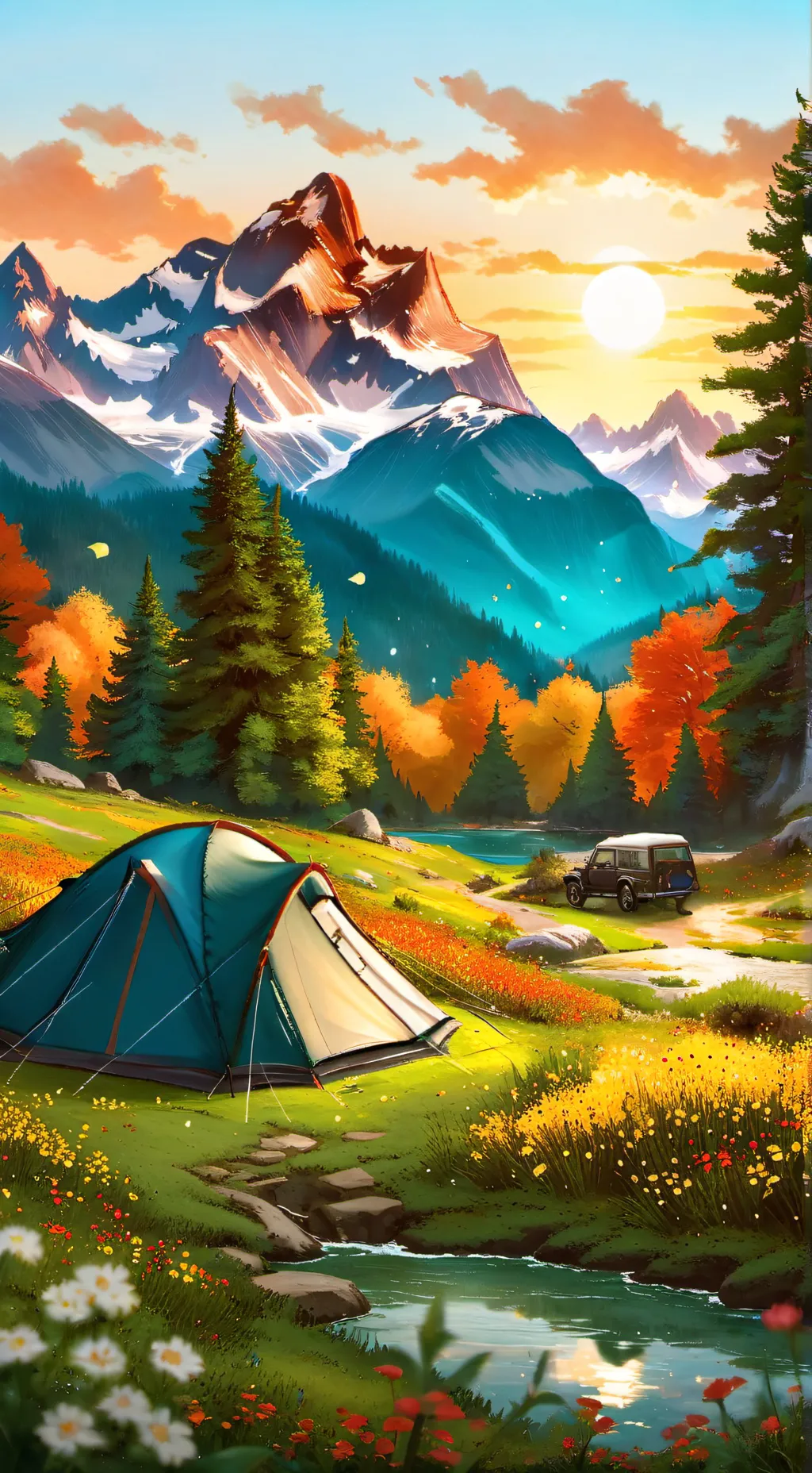 ai character: -HH-CAMPING- background