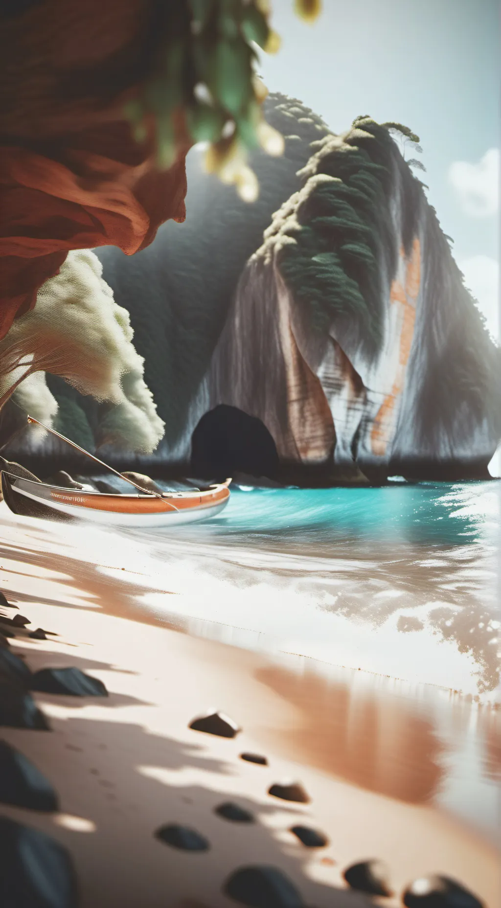 ai character: beach background
