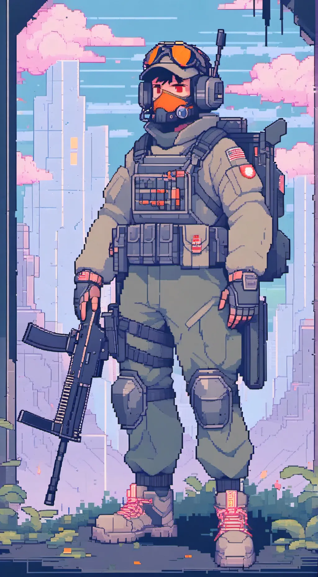 ai character: Sargento Flippy  background