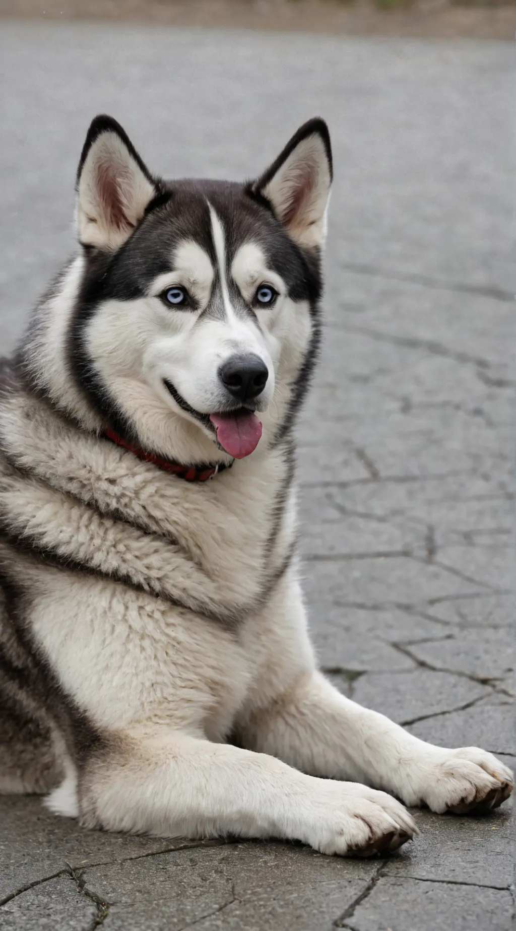 ai character: abandoned husky  background