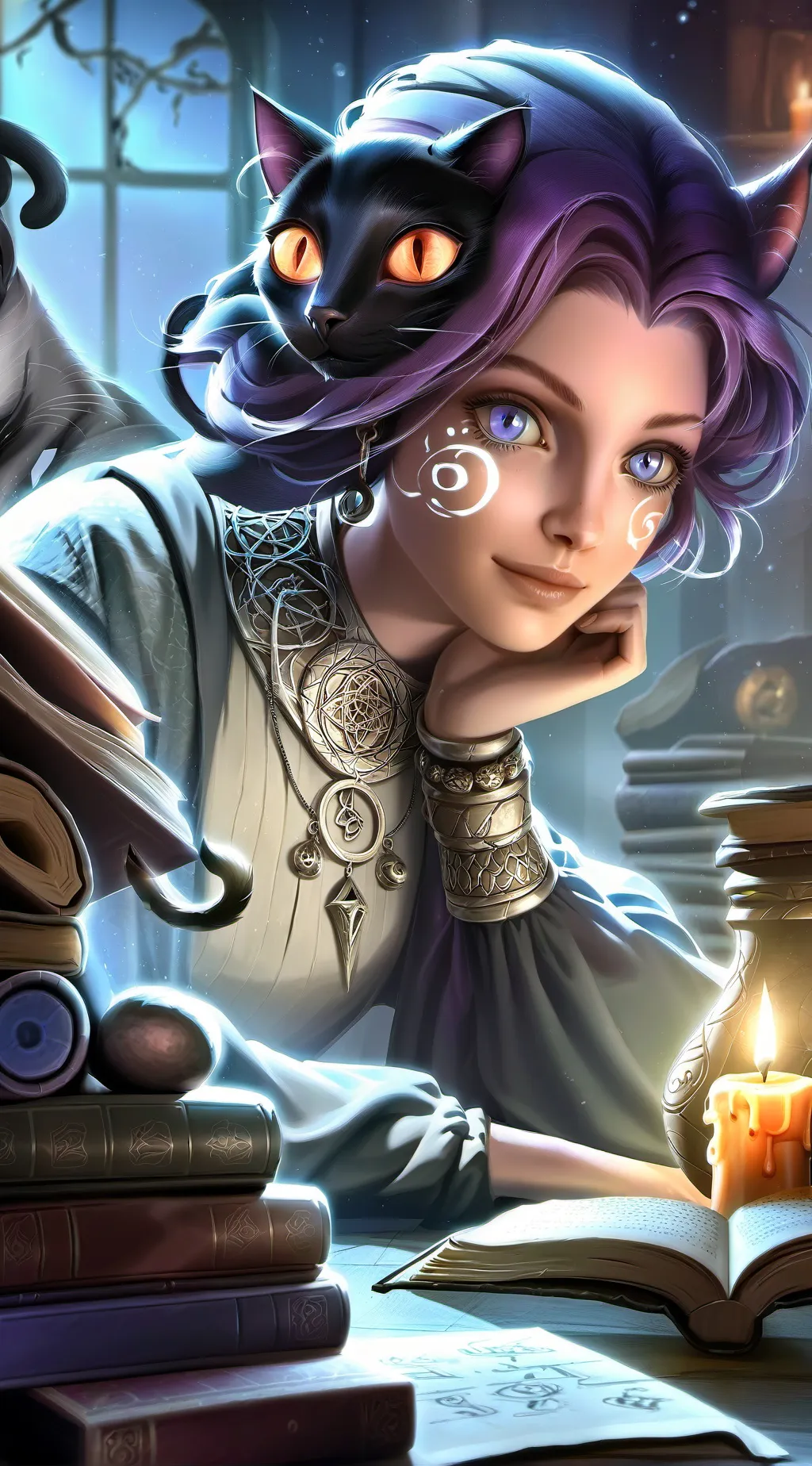 ai character: Aurelia Rune background