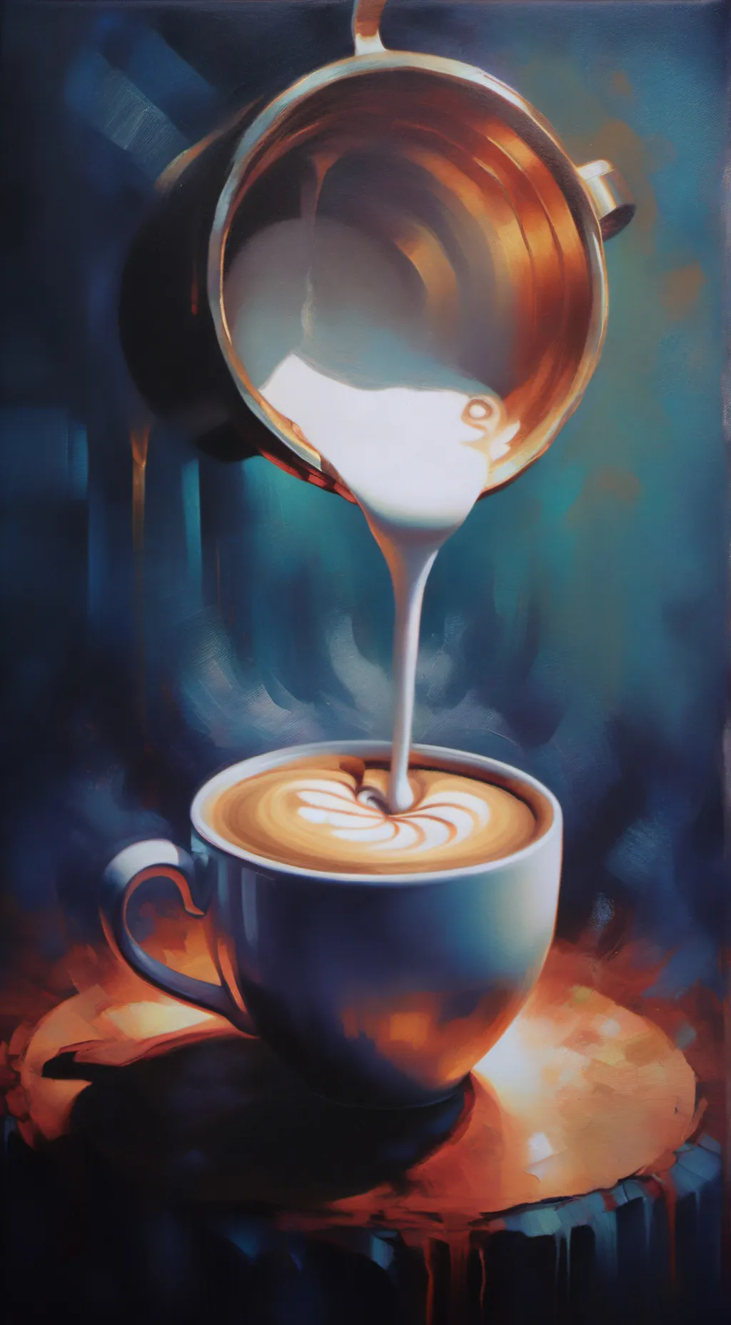 ai character: venda de capuccino background