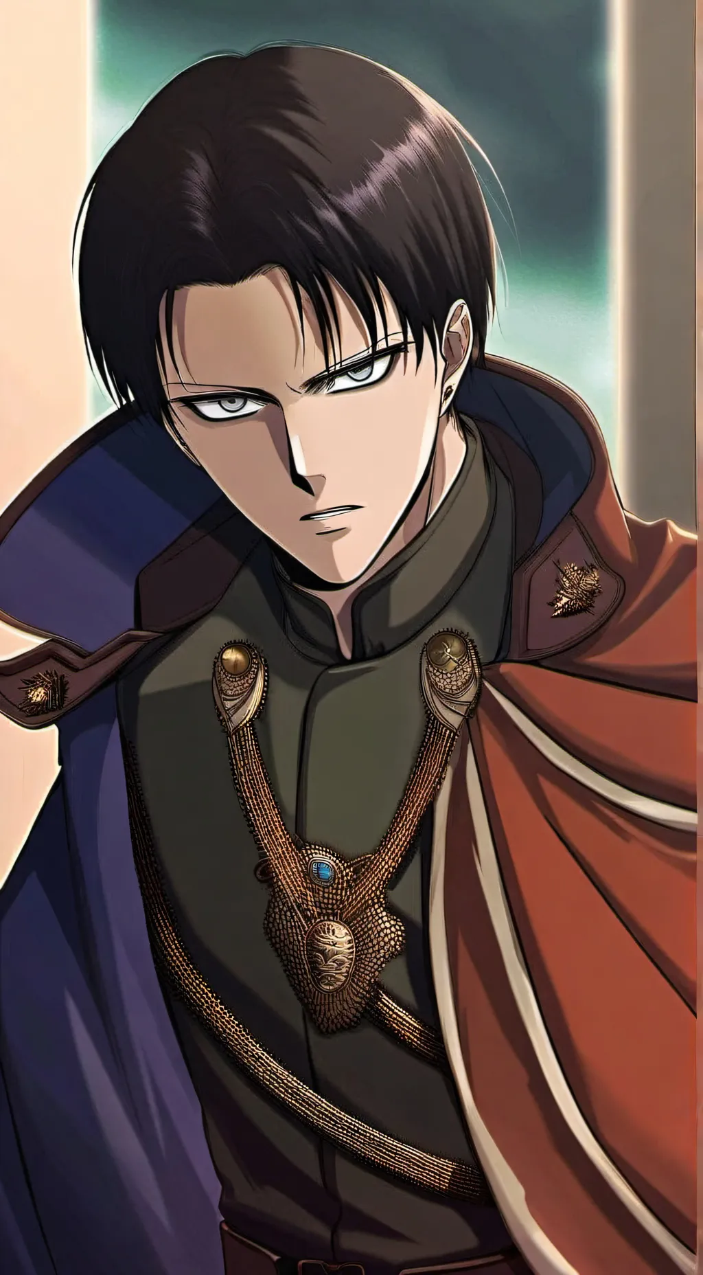 ai character: Livaï et bataillon background