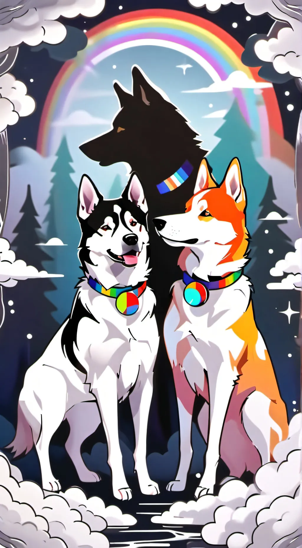 ai character: Rainbow Pups background