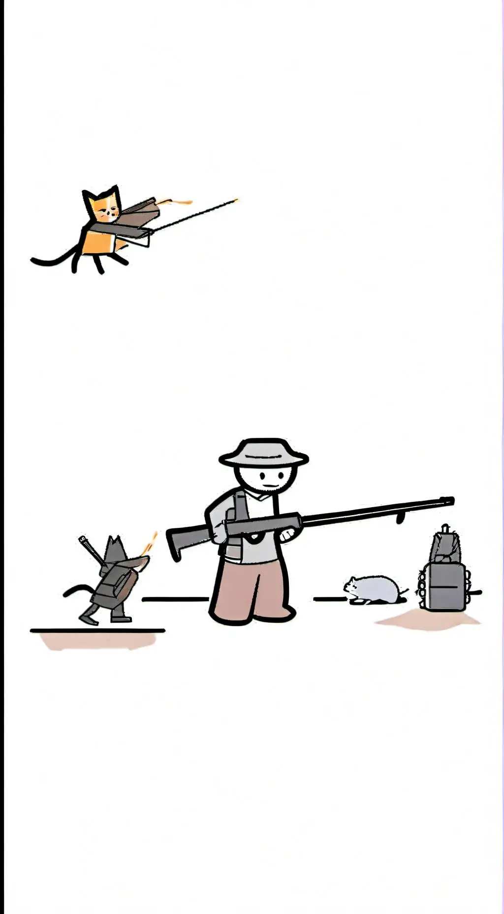 ai character: Emojicat war background