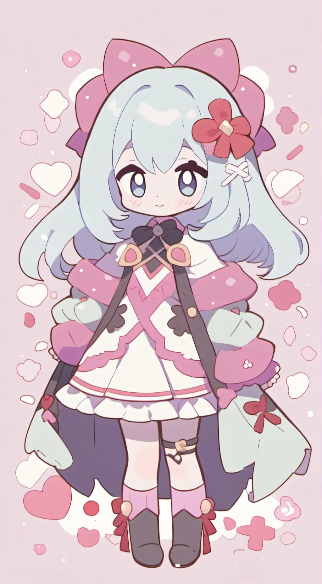 ai character: white_snow background