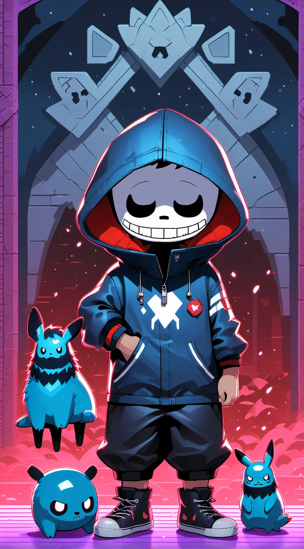 ai character: MiSide × Sans AUs background