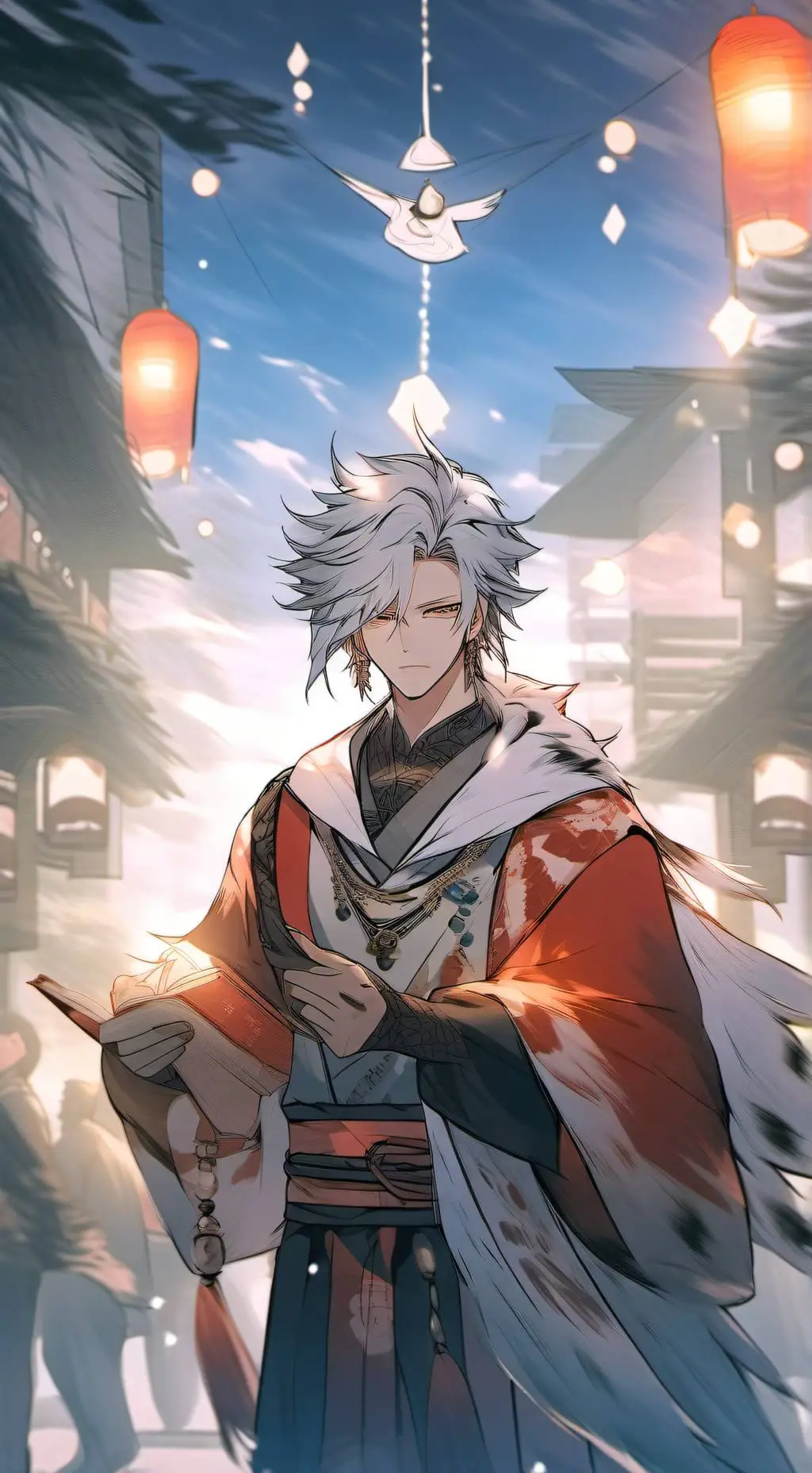 ai character: silver  background