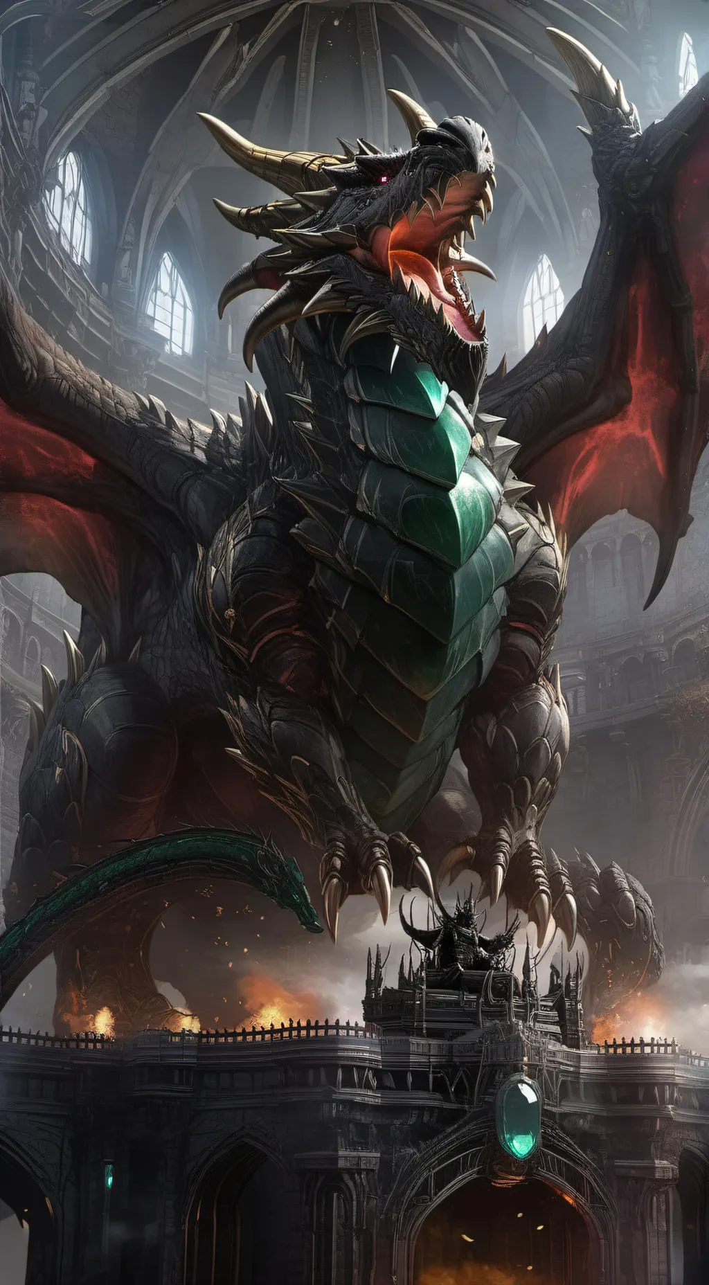ai character: dragon throne background