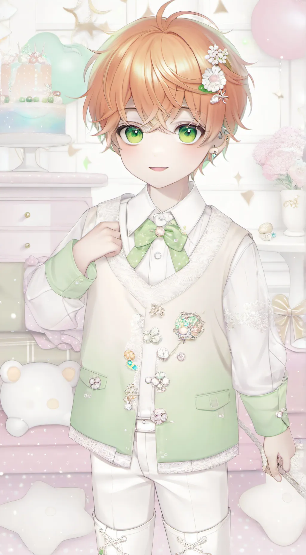 ai character: Kevin puppet  background