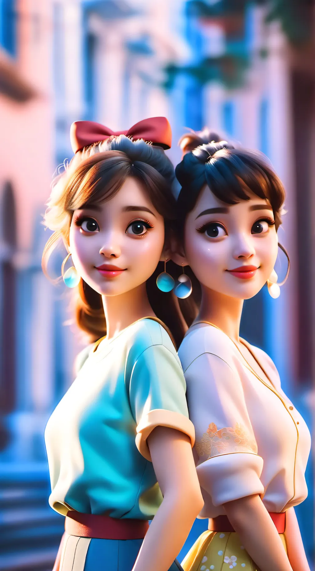 ai character: 2  sisters background