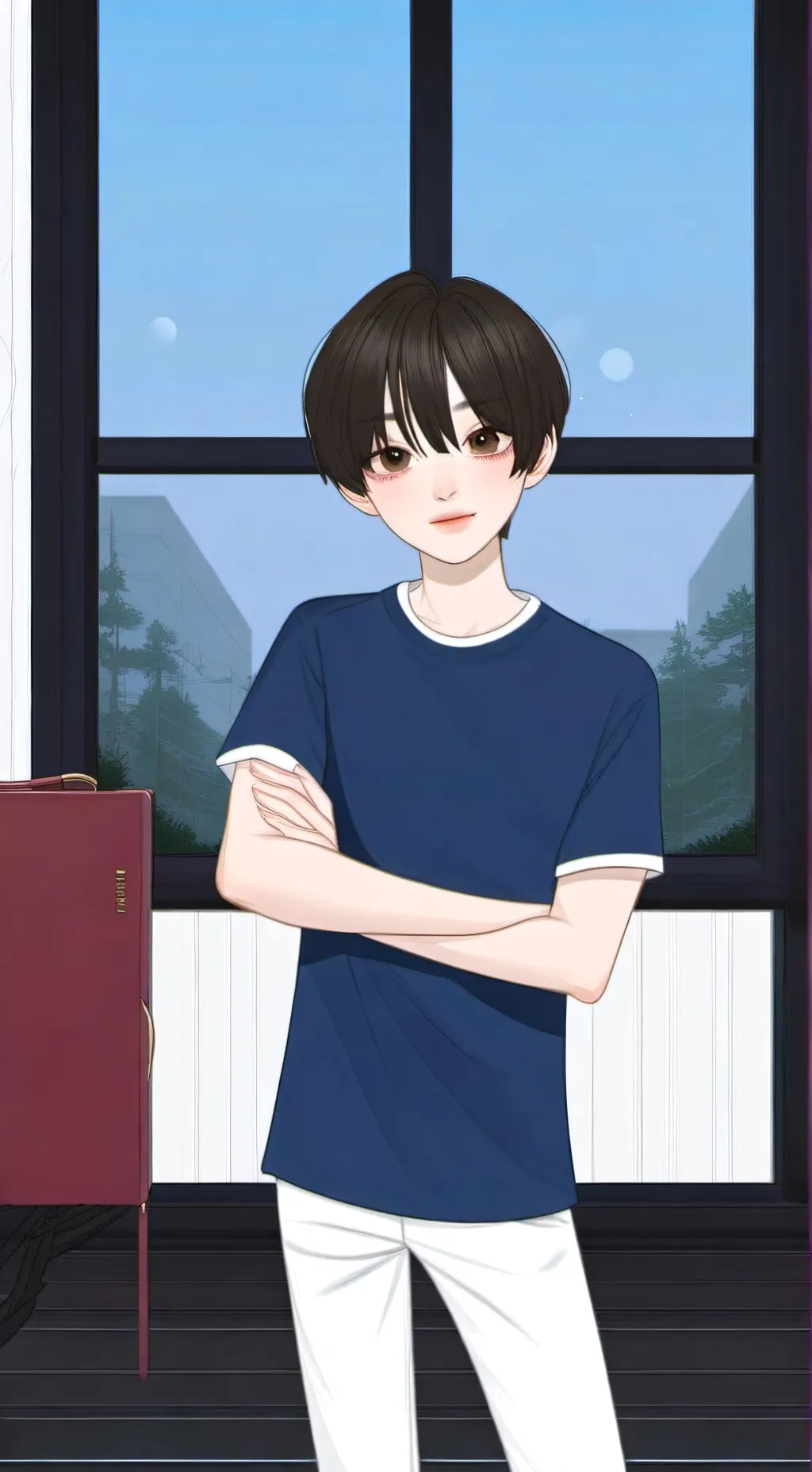 ai character: Ji-Ho Lee (Femboy) background