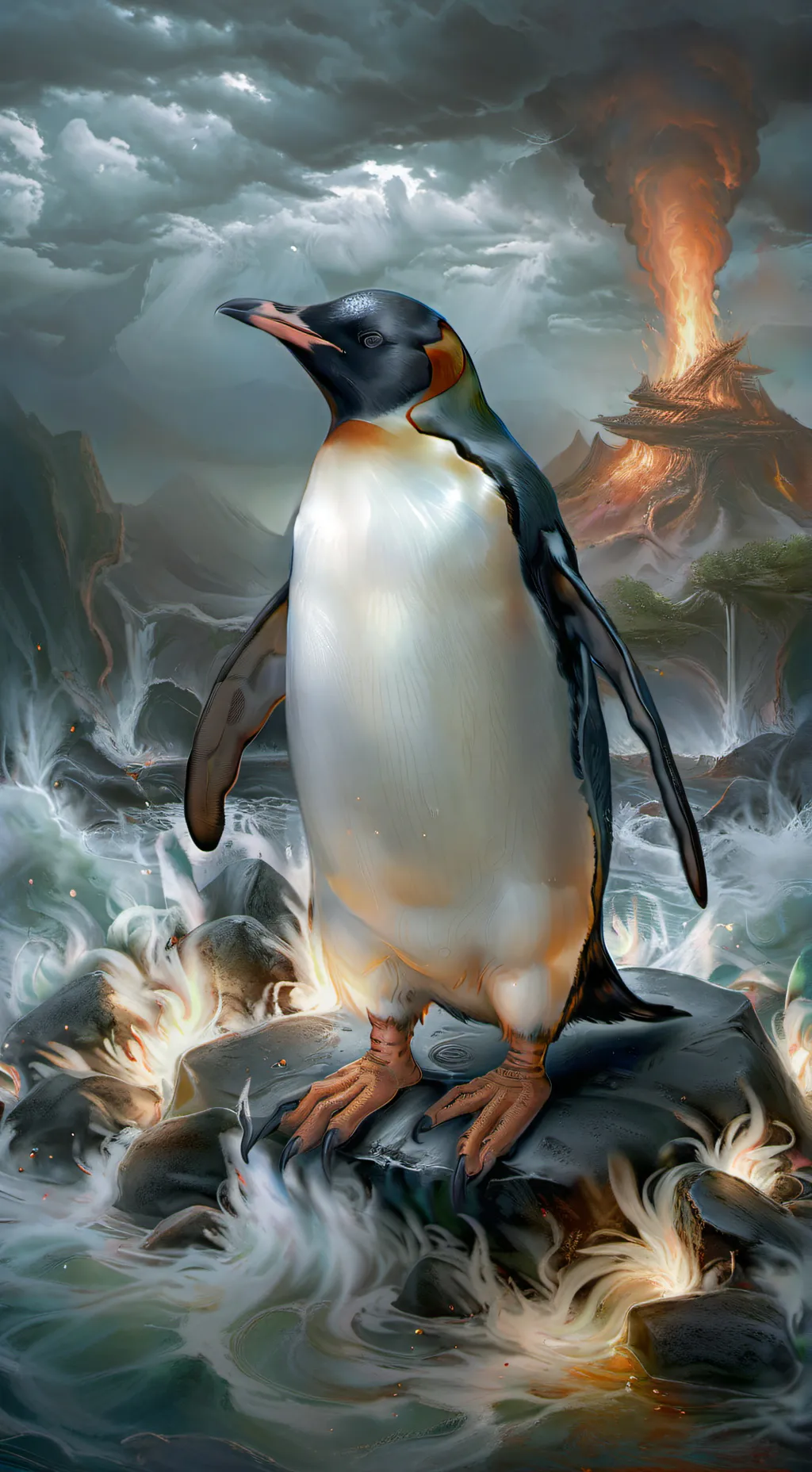 ai character: penguin paradise!  background