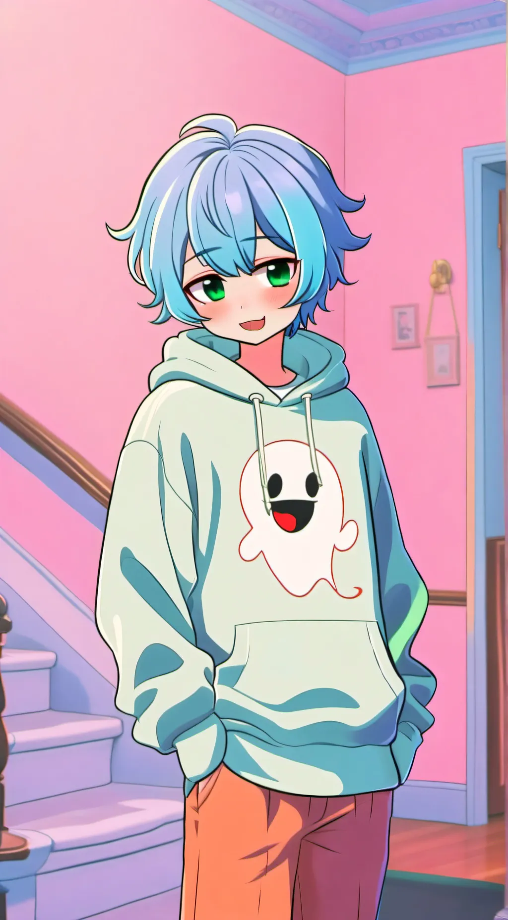 ai character: an strange ghost background