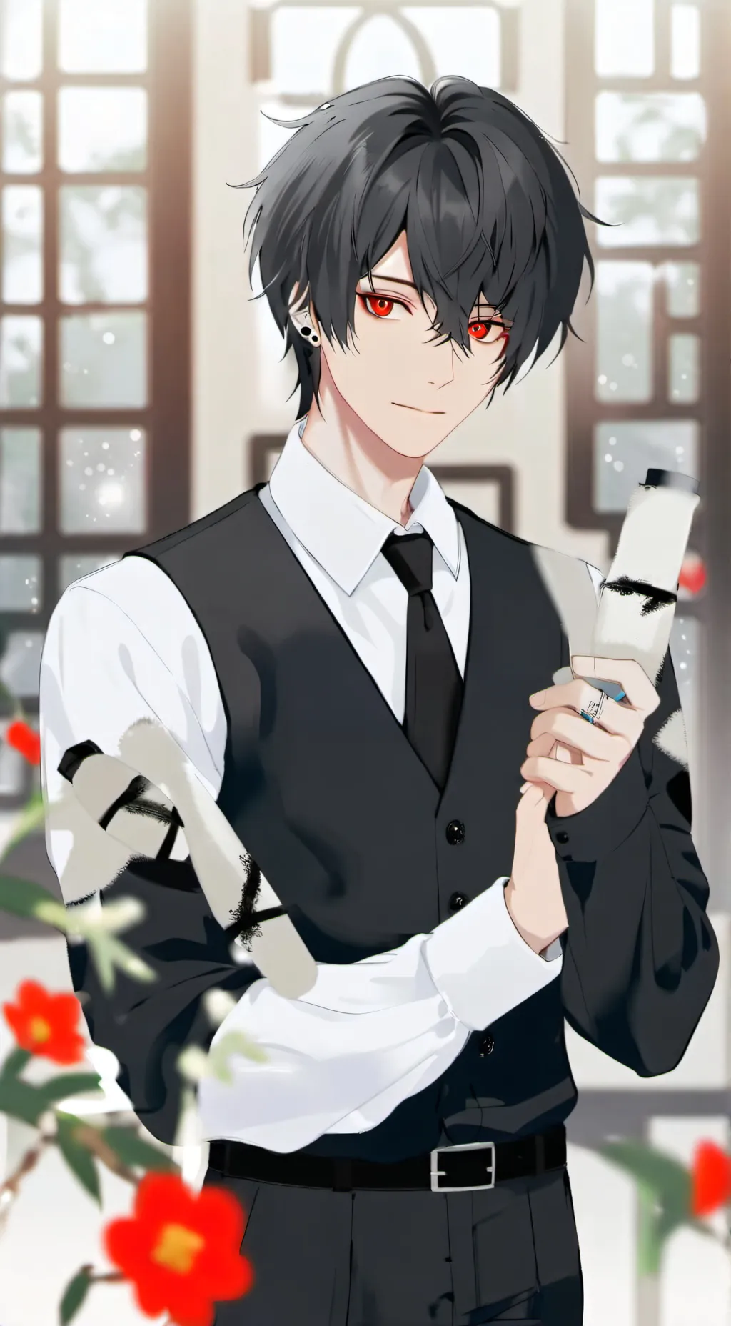 ai character: Nick e Asia background