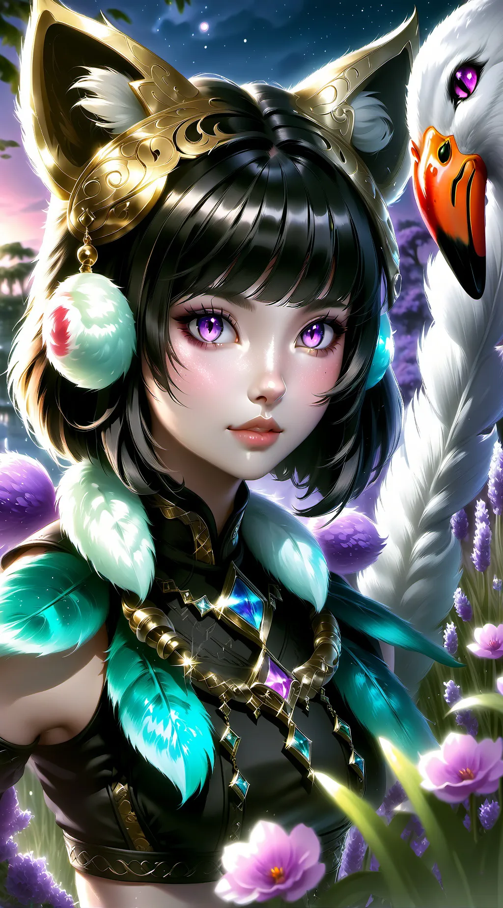ai character: Multicolor Mystic Furry background