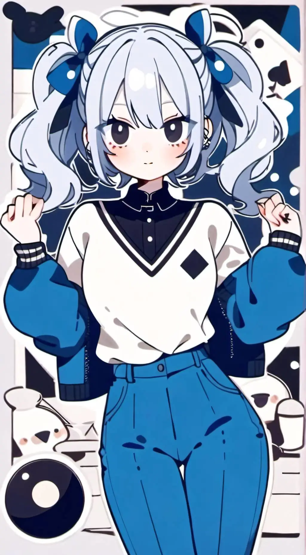 ai character: Ashley Blue background