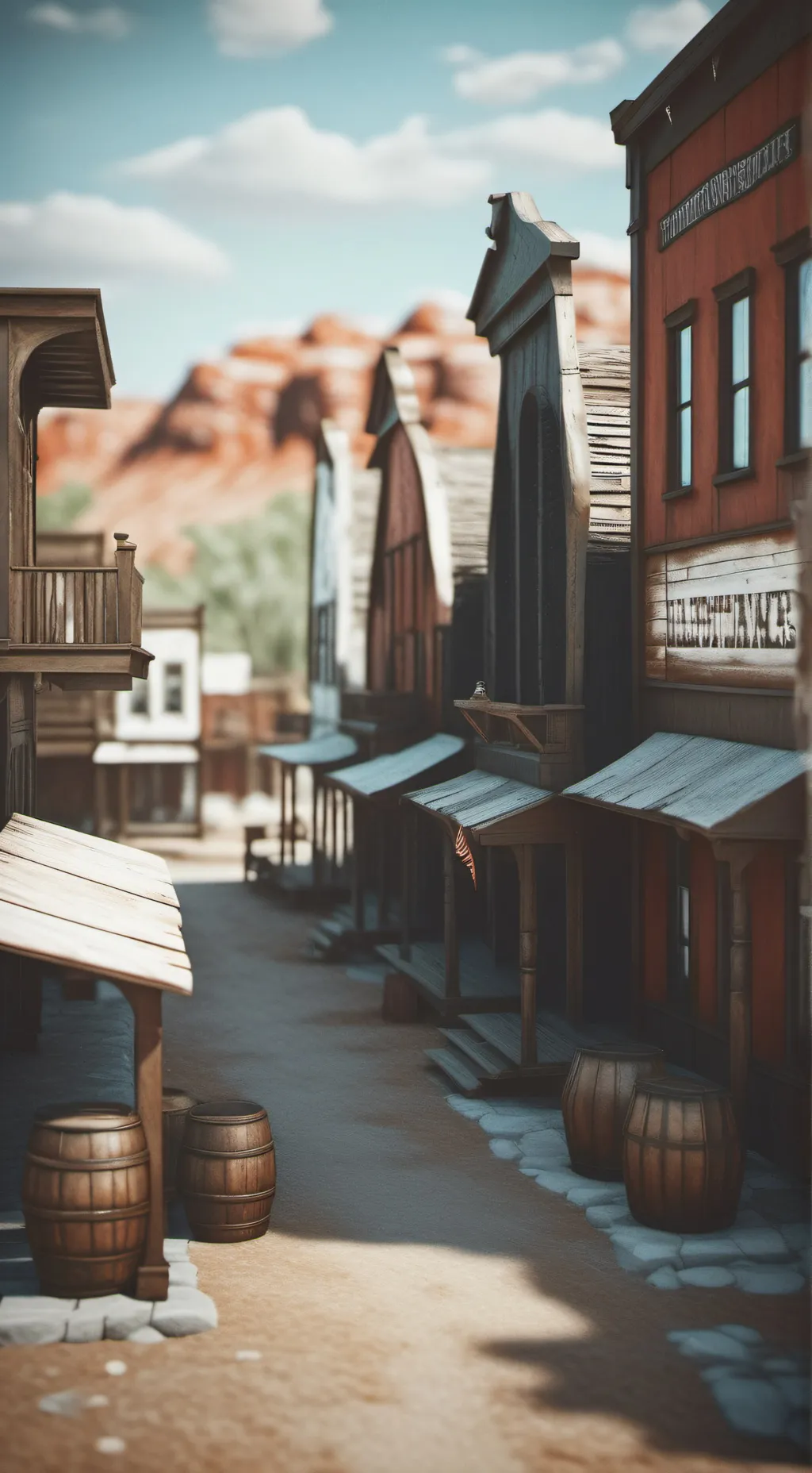 ai character: Old western town background